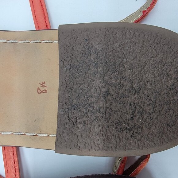 Sam Edelman Gigi Signet T-Strap Red Leather Sandals Size 8.5 Boho Style - Picture 4 of 6